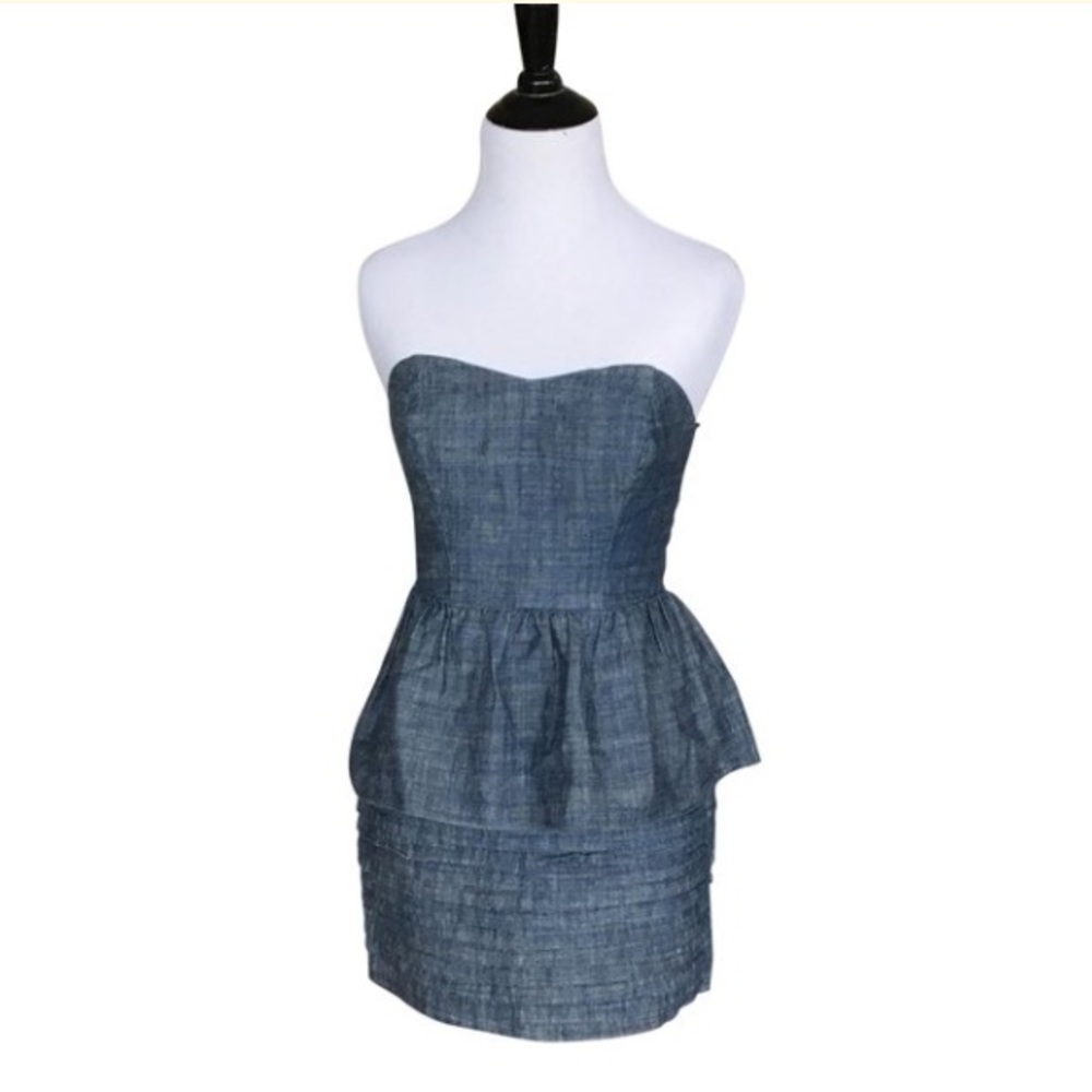 **SOLD** {urban outfitters} Denim Peplum Mini Dress